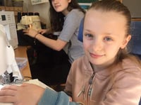 Ten year old Cerys among team of seamstresses making scrubs for NHS