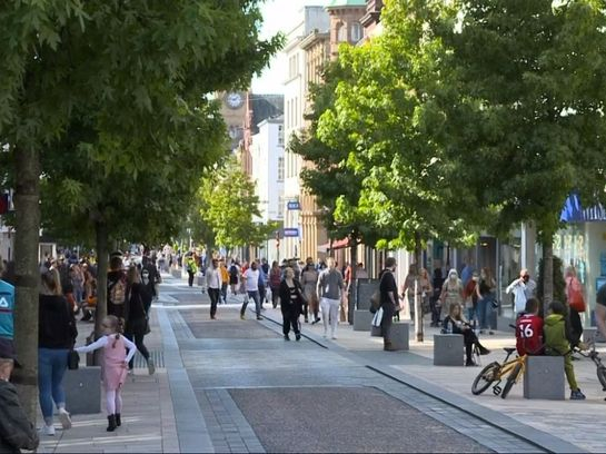 A successful shared space at the Fishergate shopping centre in Preston