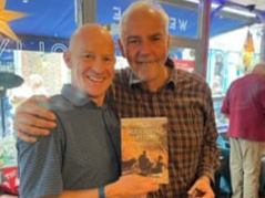 Local naturalist Jon Taylor and Stephen Frye at the Oliver’s Café launch