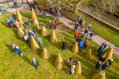 Farnham’s £19,500 golden cones art installation gets the town talking