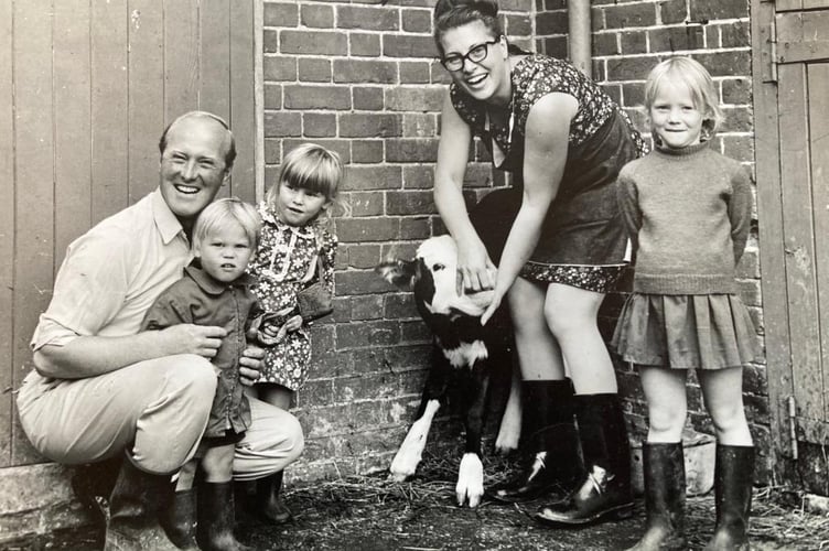 Valerie Kenward and husband Keith with their young family