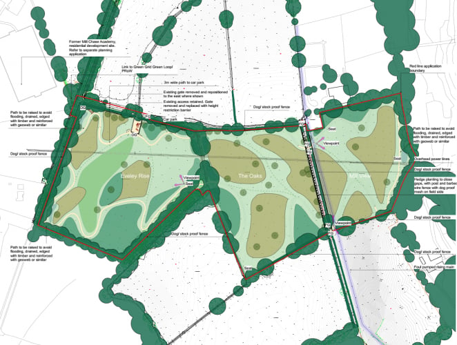 Standford Grange Farm SANG plan, June 2023.