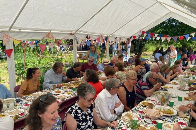 John Bishop tucks into lunch at Space2Grow