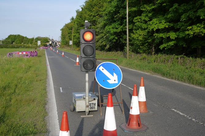 Temporary traffic lights