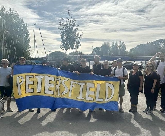 Petersfield Town fans complete 20 mile charity walk to Portsmouth