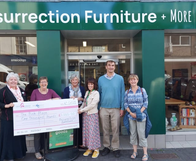 Resurrection Furniture gives £1,000 to the Pink Place Alton