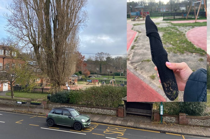 A large knife was discovered by a child in Gostrey Meadow's playground earlier in November