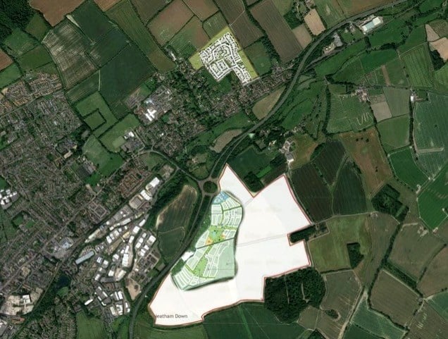 Neatham Down, Alton, housing site map, February 2024.