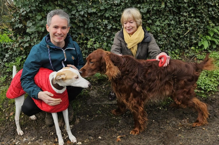 Dan Bliss and Cody with Chrissie Barlow and Reilly.