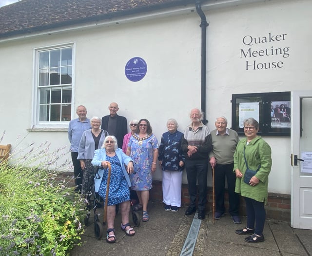 Second oldest Quaker Meeting House receives a Blue Plaque