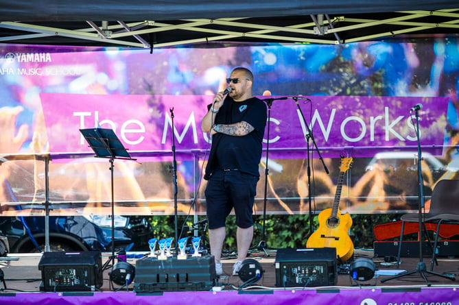 Charlie's dad Martin Cosser on stage at the inaugural Charlie's Games