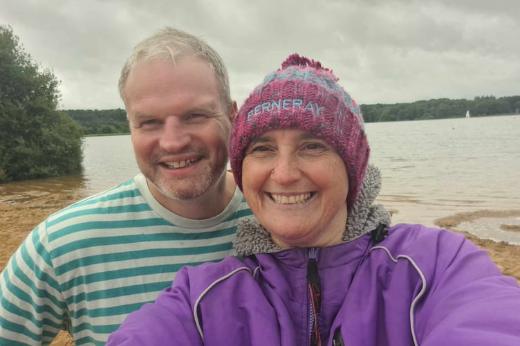 Frensham Mental Health Swims co-hosts, Jamie Richardson and Caroline Scarles