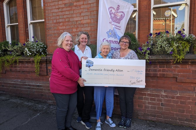 Dementia Friendly Alton June Fenn Cheque Donation