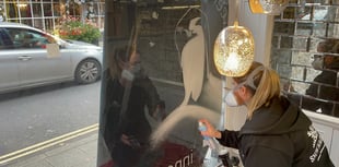 VIDEO: Local artist brings snow to Farnham's town centre shops