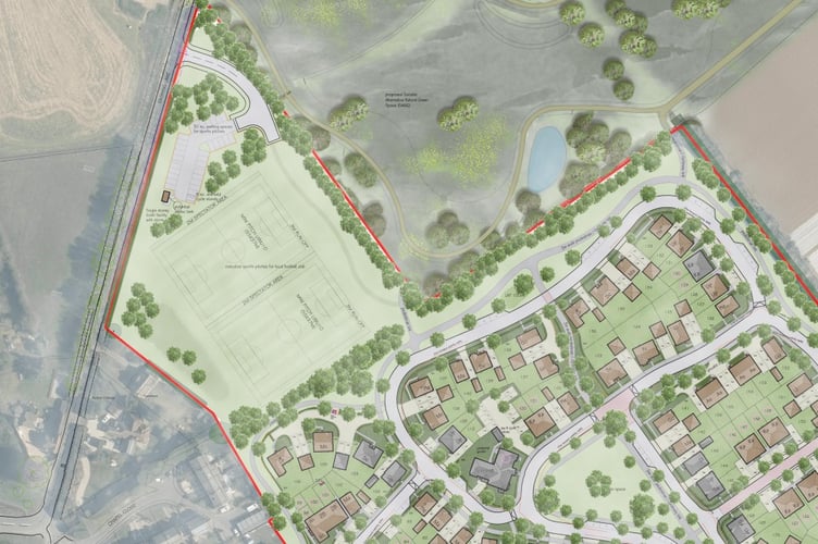 Plans for the new sports pitches in Milford.